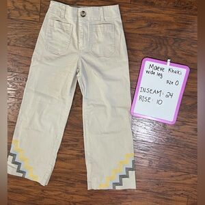 Maeve Anthropologie Khaki Bottoms with Chevron Detail size 0